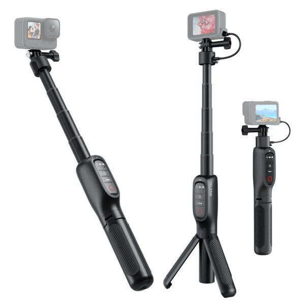 Telesin Powerbank Selfie Stick Statief met Remote voor GoPro
