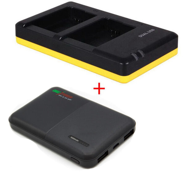 Powerpakket Deluxe: NP-FW50 duo oplader + 5000mAh Powerbank voor 2 Sony accu's NP-FW50