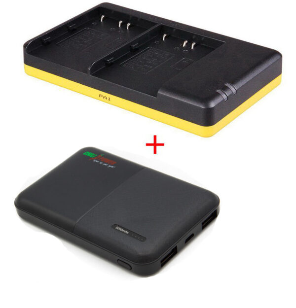 Powerpakket Deluxe: EN-EL3e duo oplader + 5000mAh Powerbank voor 2 Nikon accu's EN-EL3 / EN-EL3e