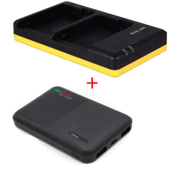 Powerpakket Deluxe: LP-E8 duo oplader + 5000mAh Powerbank voor 2 Canon accu's LP-E8