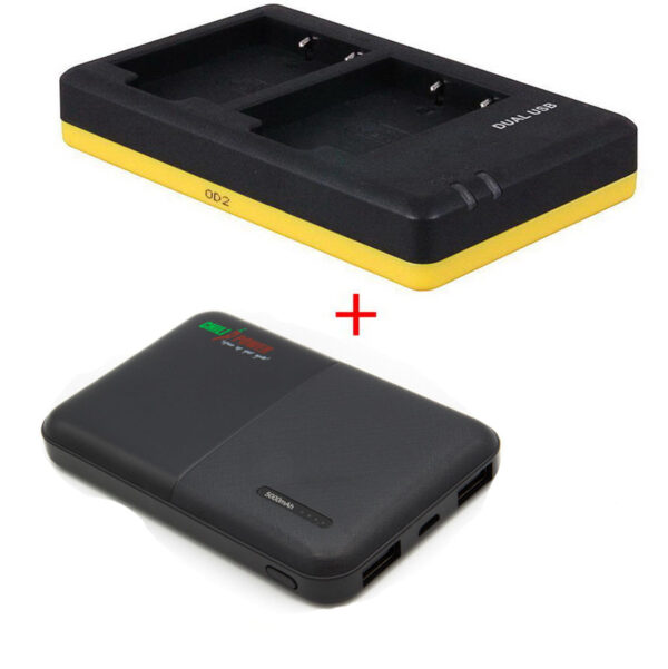 Powerpakket Deluxe: NP-W126 duo oplader + 5000mAh Powerbank voor 2 Fujifilm accu's NP-W126