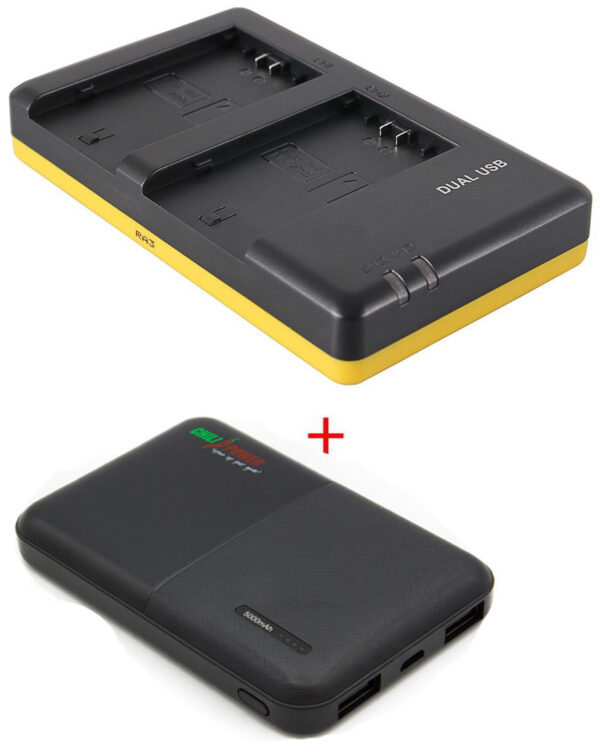 Powerpakket Deluxe: NP-FZ100 duo oplader + 5000mAh Powerbank voor 2 Sony accu's NP-FZ100