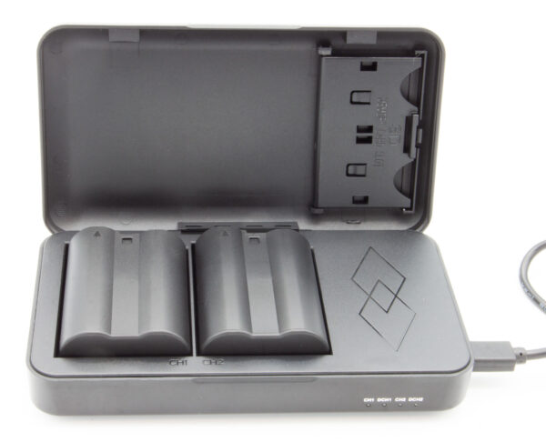 ChiliPower Powercase voor Nikon EN-EL15, EN-EL15b, EN-EL15c - Duo lader, powerbank en bewaarcase in 1