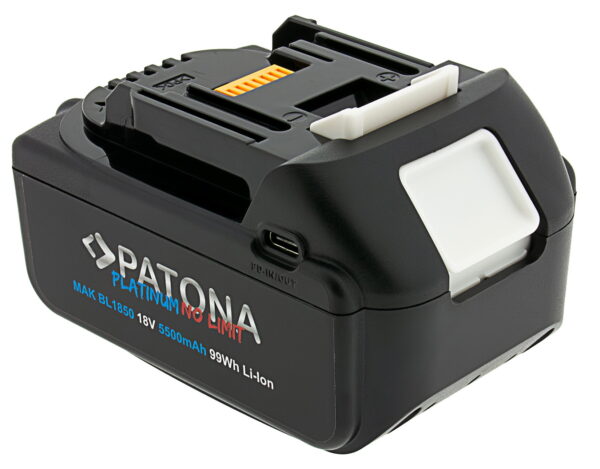 Accu 18V voor Makita LXT serie - model BL1850 - met USB-C PD65W in- en output - 5500mAh