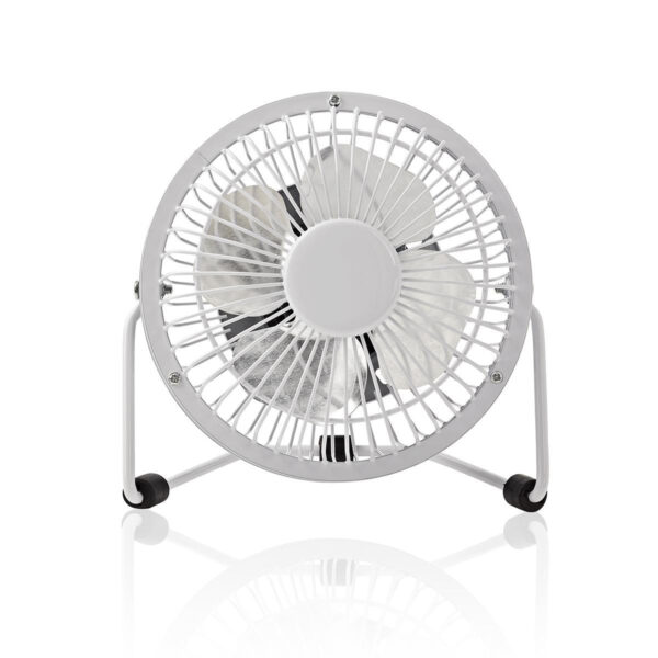 Metalen Miniventilator | Diameter 10 cm | Gevoed over USB | Wit