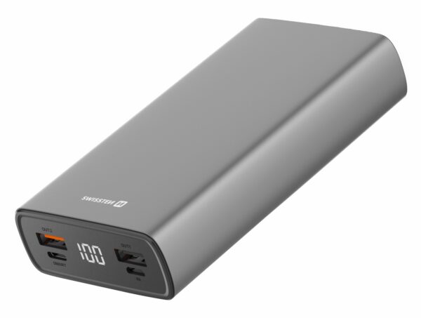 Swissten Swissten Powerbank Aluminium Body - 20.000 mAh - Grijs